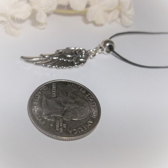 Necklace, Pendant, Silver Wing Necklace, Feather Necklace, Necklace, NWT A162 - Picture 4 of 10